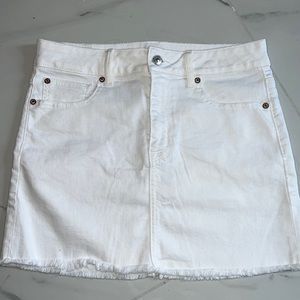 White denim mini skirt